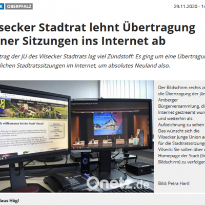 Beitragsbild Stadtratssitzung vom 23.11.2020 – Top 8: Livestream im Internet